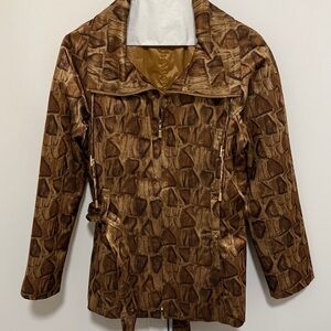 St. John Sport Belted Woman’s Jacket with Double Zipper  Closure. Size small.